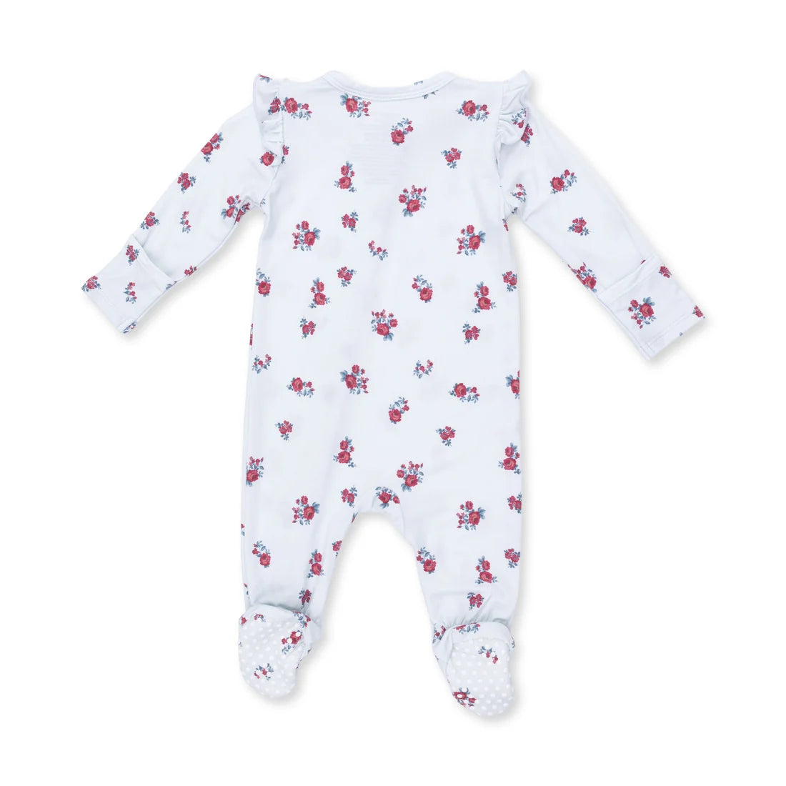 Angel Dear Zipper Ruffle Back Footie - Alyssa Floral - Back View