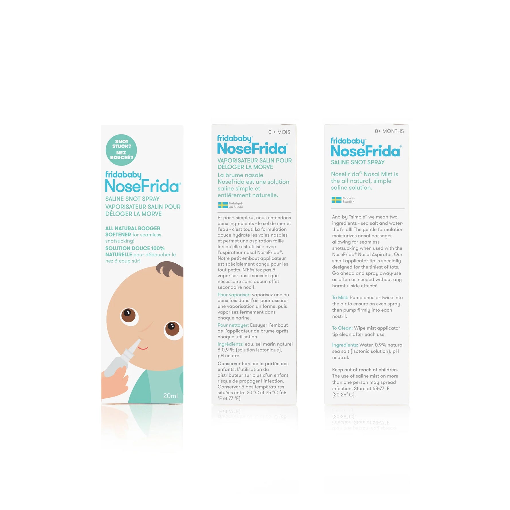 Frida Baby NoseFrida Saline Snot Spray Packaging Both Sides