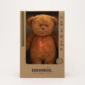 MOONIE Organic Humming Bear with Lamp - Caramel Boxed