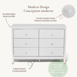 Little Seeds Aster 6-Drawer Nursery Dresser - Modern Design with Rounded Edges