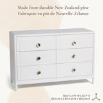 Little Seeds Briar 6-Drawer Nursery Dresser - Made from durable New Zealand Pine Wood