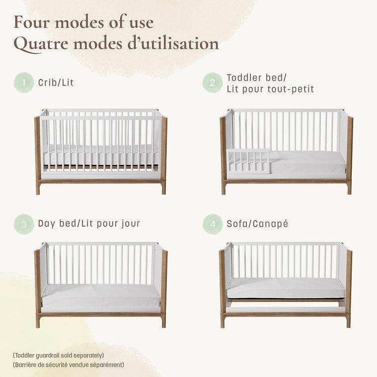 Little Seeds Laurel Island 4-in-1 Convertible Crib Four Modes of Use