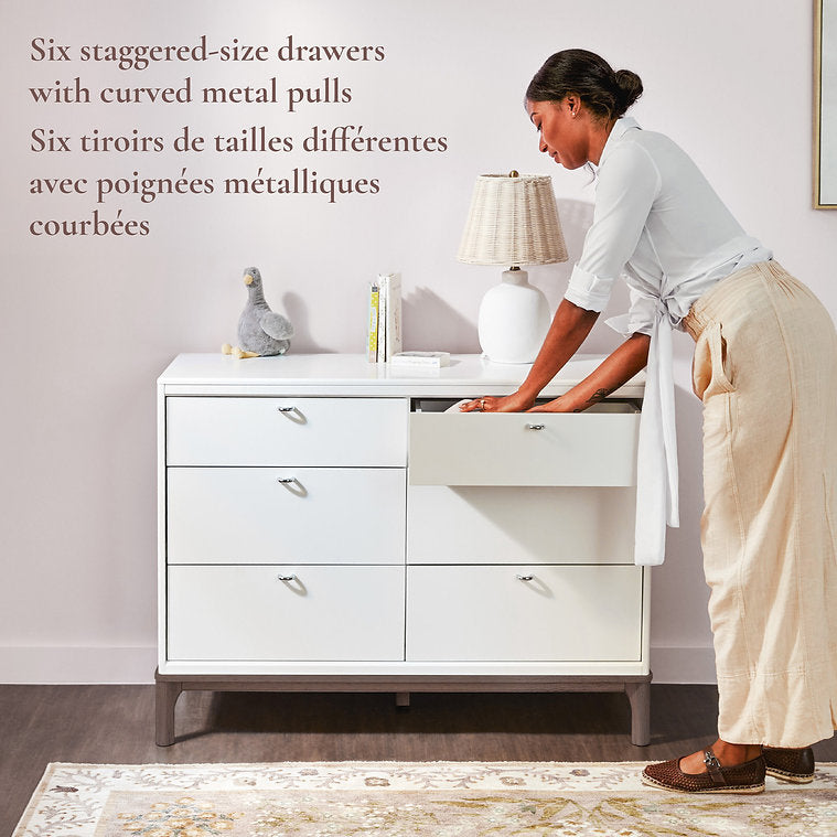 Little Seeds Laurel 6-Drawer Dresser Metal Drawer Pulls for Durability