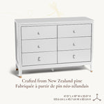 Little Seeds Aster 6-Drawer Nursery Dresser - Made from New Zealand Pine Wood