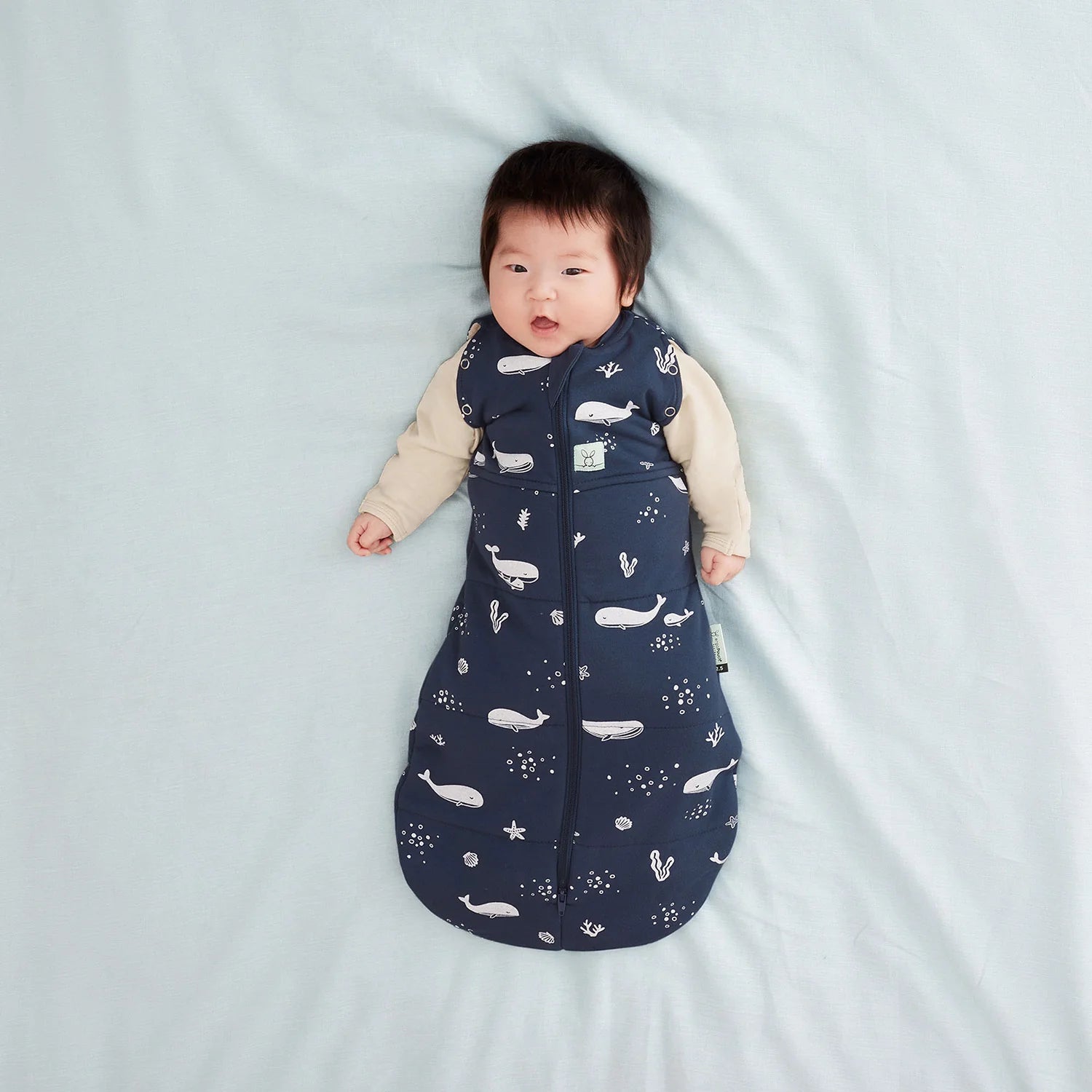 ErgoPouch Cocoon Swaddle Bag 1.0 TOG - Whales Lifestyle - Both Arms Out