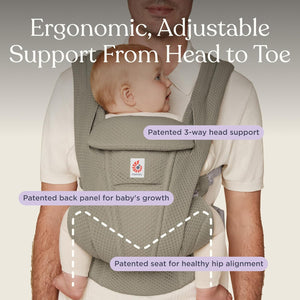 Ergobaby Omni Deluxe Mesh Baby Carrier - Soft Olive - Ergonomic and Adjustable