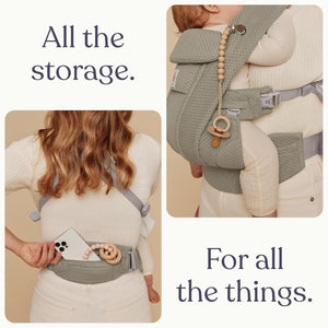 Ergobaby Omni Deluxe Mesh Baby Carrier - Soft Olive - Tons of Storage