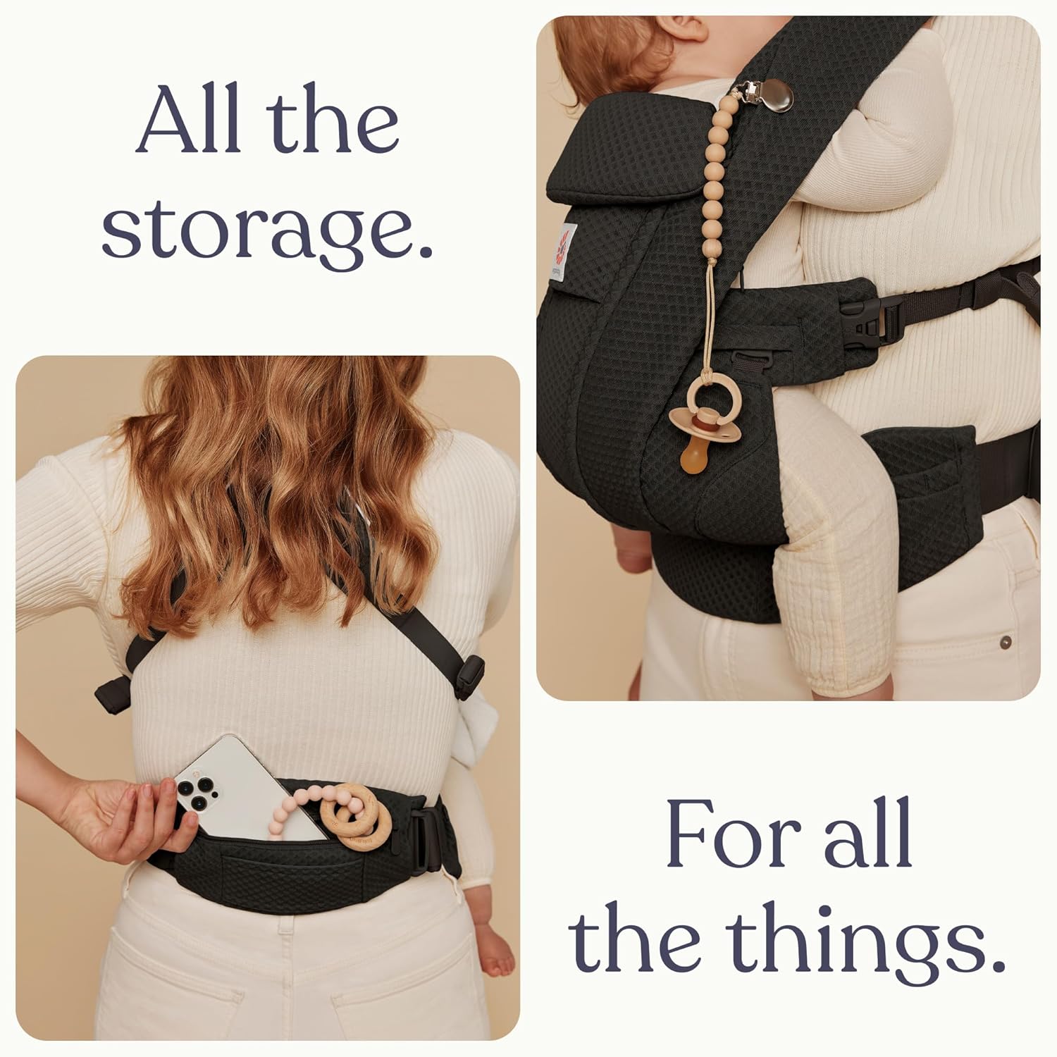 Ergobaby Omni Deluxe Mesh Baby Carrier - Tons of storage