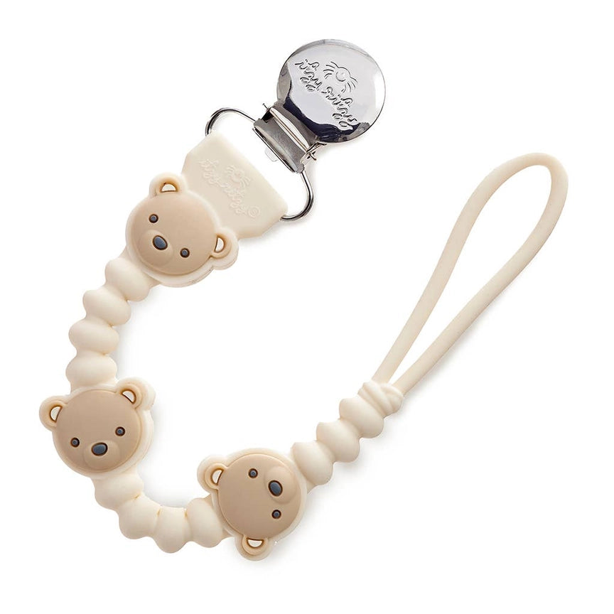 Itzy Ritzy Sweetie Strap Plus Silicone Pacifier Clip - Bear