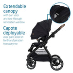 Maxi-Cosi Oxford Stroller - Essential Black Extendable Canopy