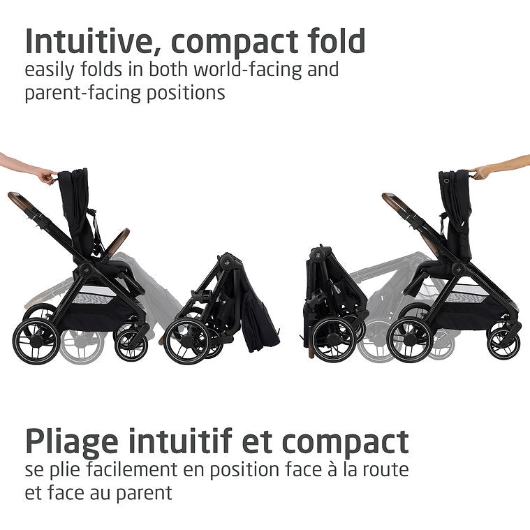 Maxi-Cosi Oxford Stroller & Mico Luxe+ Travel System - Compact & Easy Fold