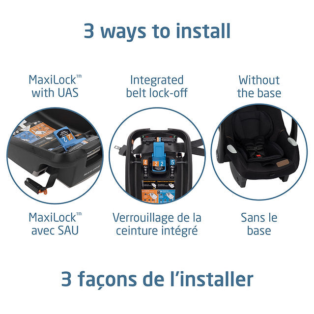 Maxi-Cosi Mico Luxe+ - 3 Ways to Install