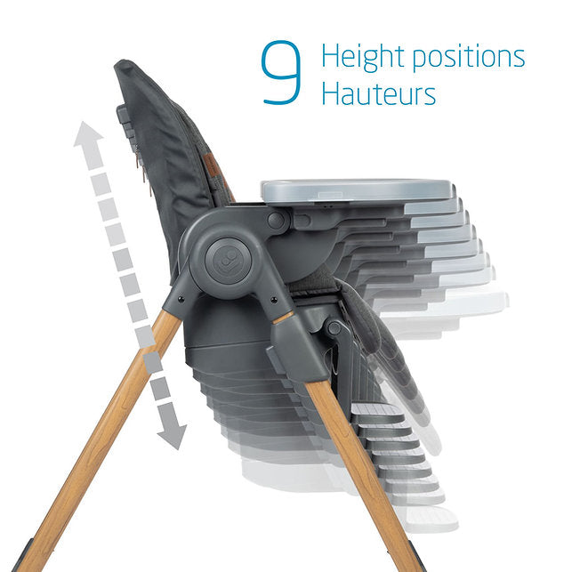 Maxi-Cosi Minla 6-in-1 High Chair - Classic Graphite 9 Heights