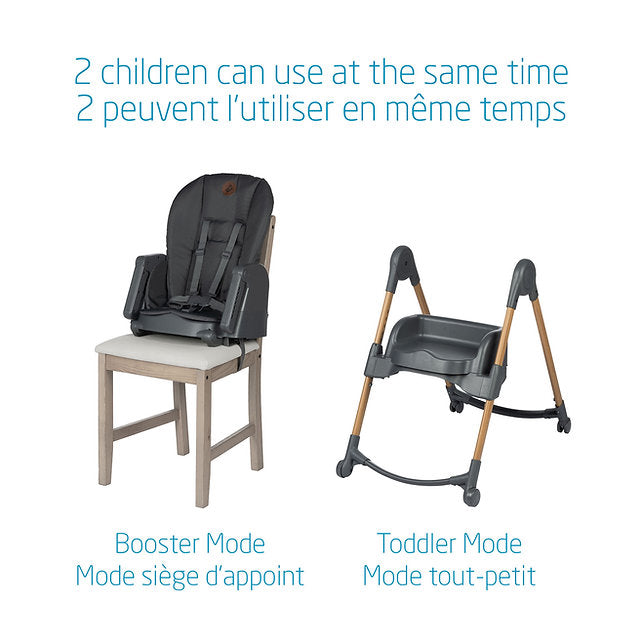 Maxi-Cosi Minla 6-in-1 High Chair - Classic Graphite 2 Modes