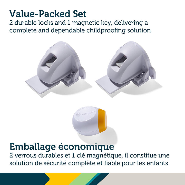 Safety 1st Secure to Explore Adhesive Magnetic Lock System  Includes 2 Locks and 1 Magnetic Key