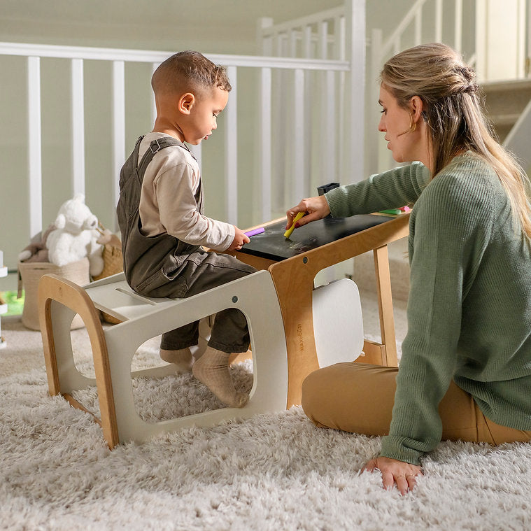 Maxi-Cosi Toucan Learning Tower - Natural White Lifestyle with Chalkboard