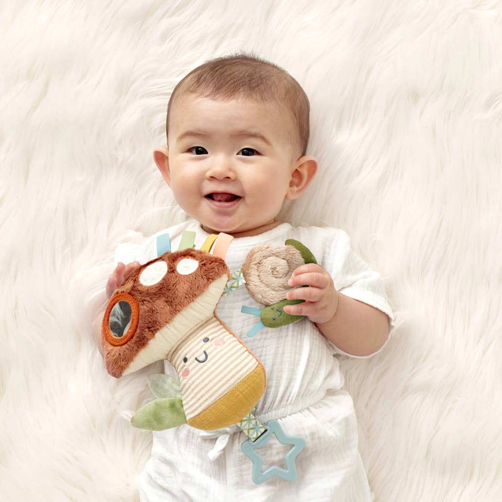 Itzy Ritzy Bitzy Traveler™ Plush Activity Toy with Teether - Mushroom Lifestyle