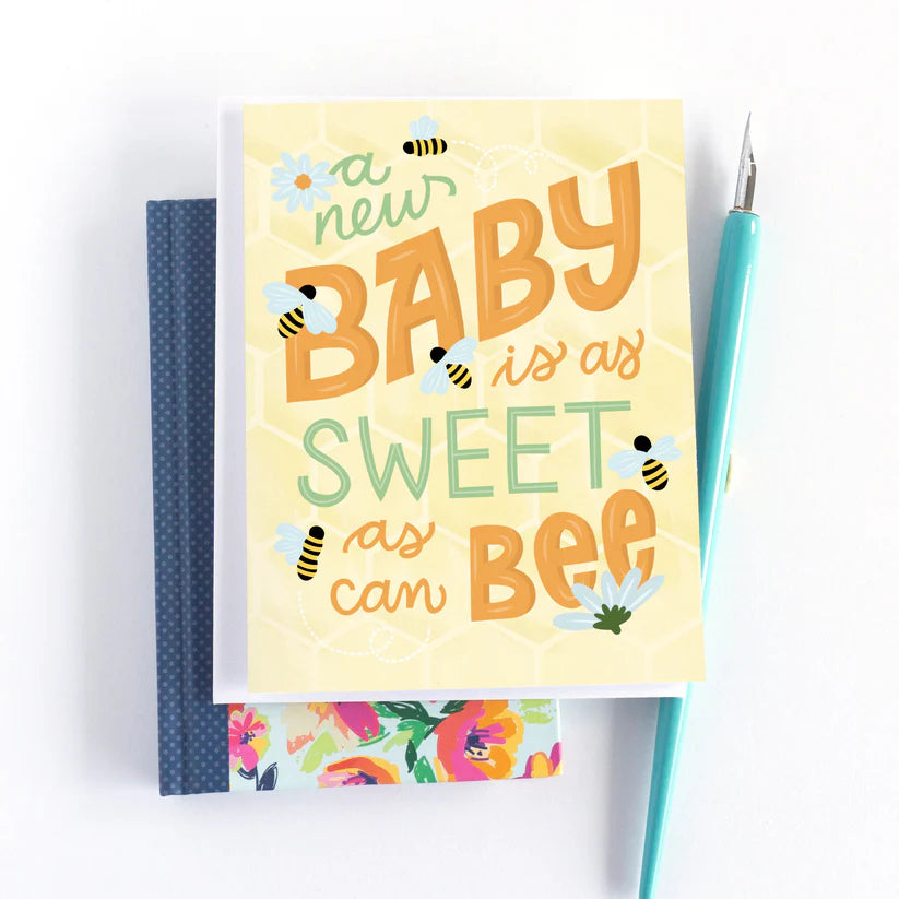 Pedaller Designs Greeting Card - New Baby Bumble Bee Lifestyle 1