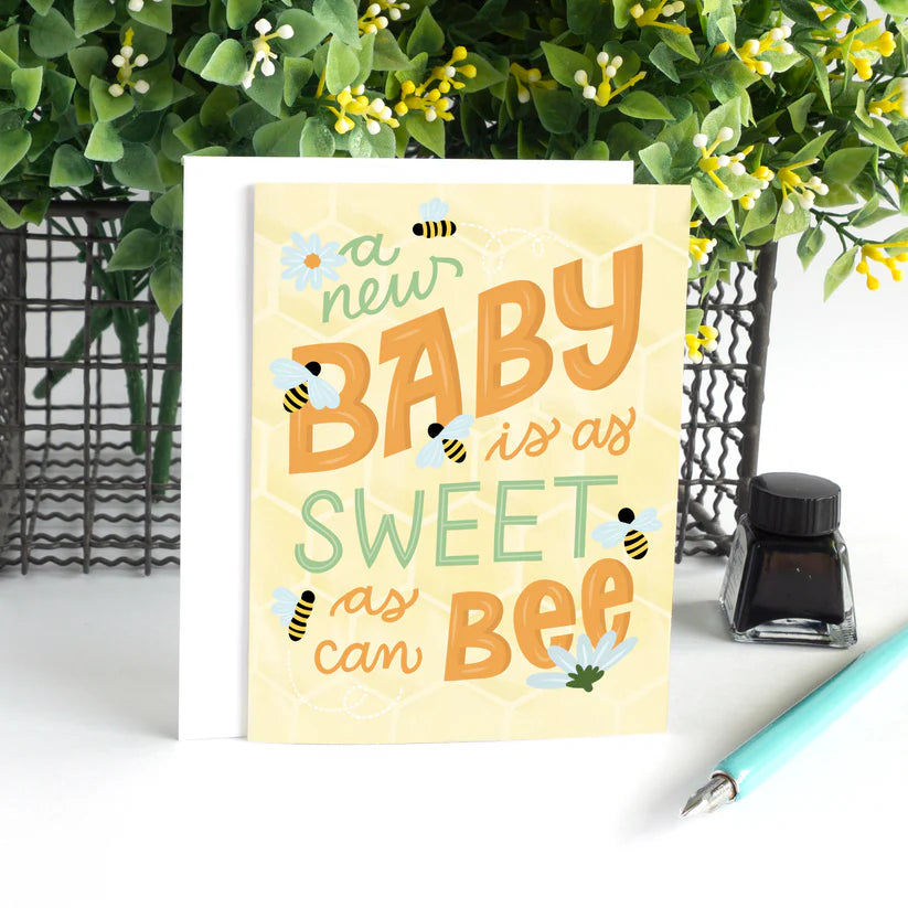Pedaller Designs Greeting Card - New Baby Bumble Bee Lifestyle 2