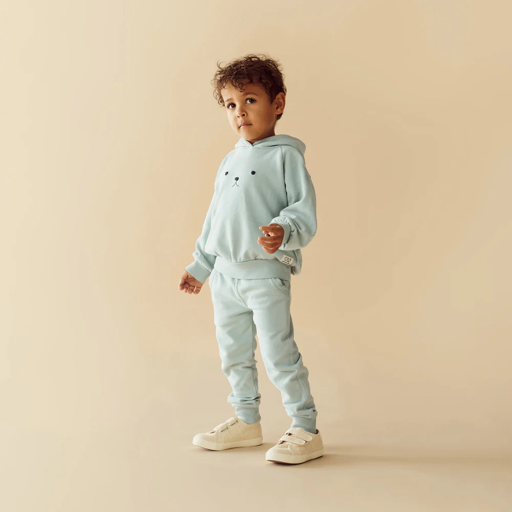 Wilson + Frenchy Organic Terry Hooded Sweatshirt Sage - Lifestyle 2