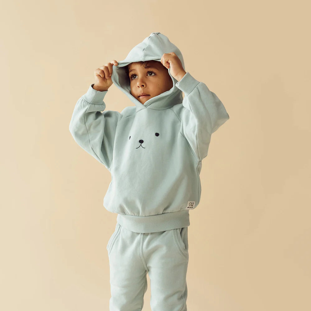 Wilson + Frenchy Organic Terry Hooded Sweatshirt Sage - Lifestyle
