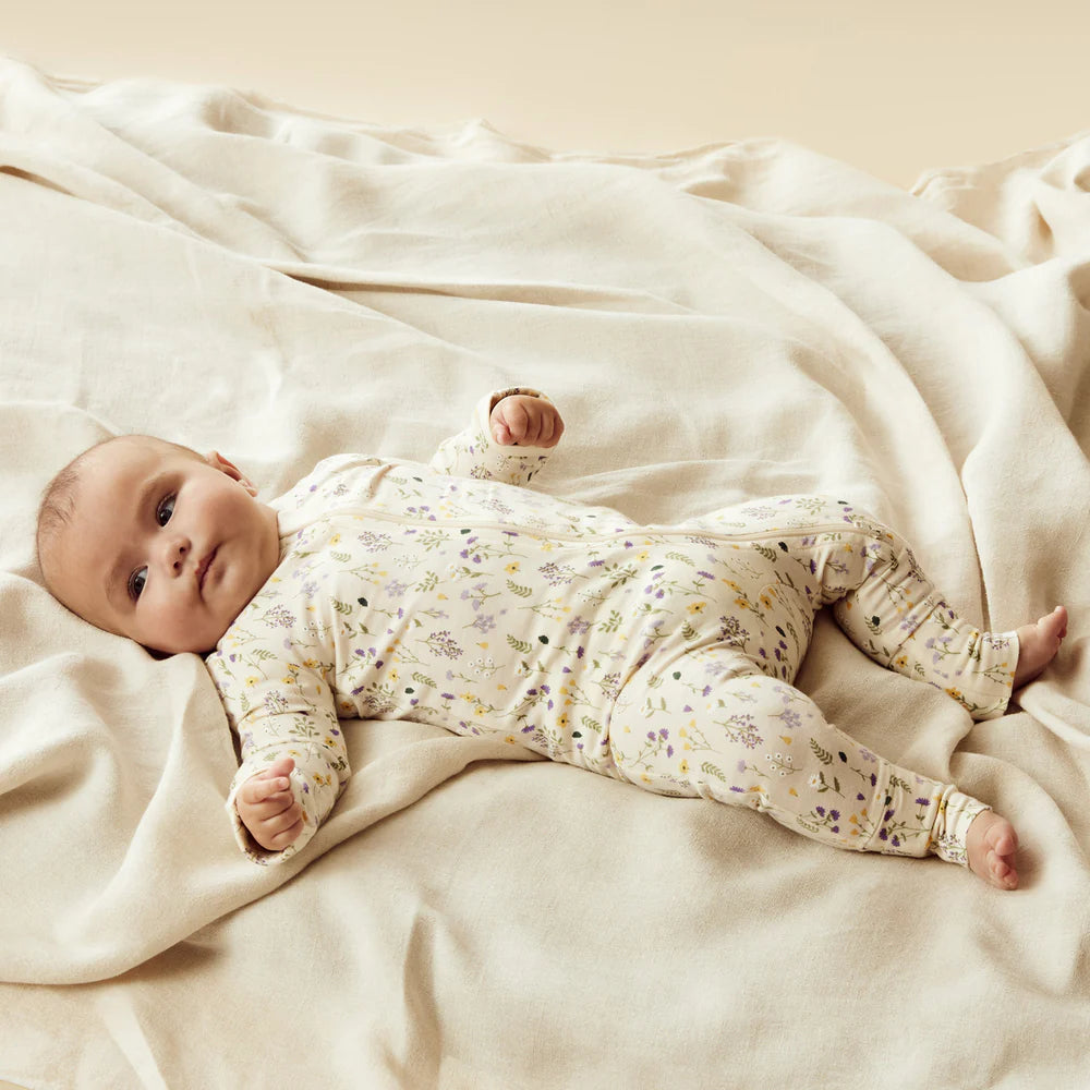 Wilson + Frenchy Organic Zipsuit with Feet - Bella Floral