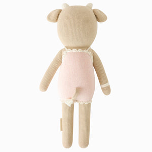 cuddle + kind Hand-Knit Doll - Ava the Cow (Powder Pink) Back View