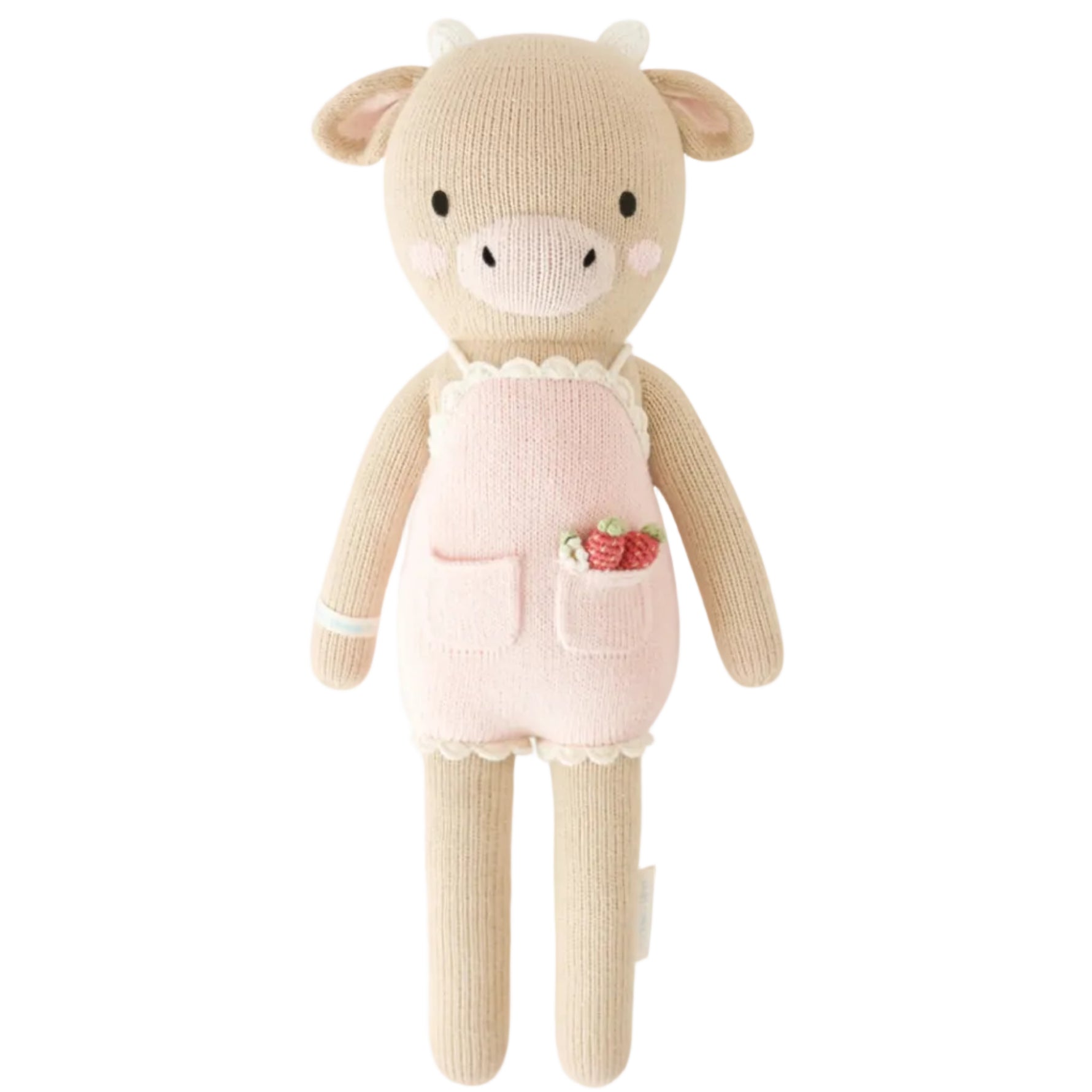 cuddle + kind Hand-Knit Doll - Ava the Cow (Powder Pink)