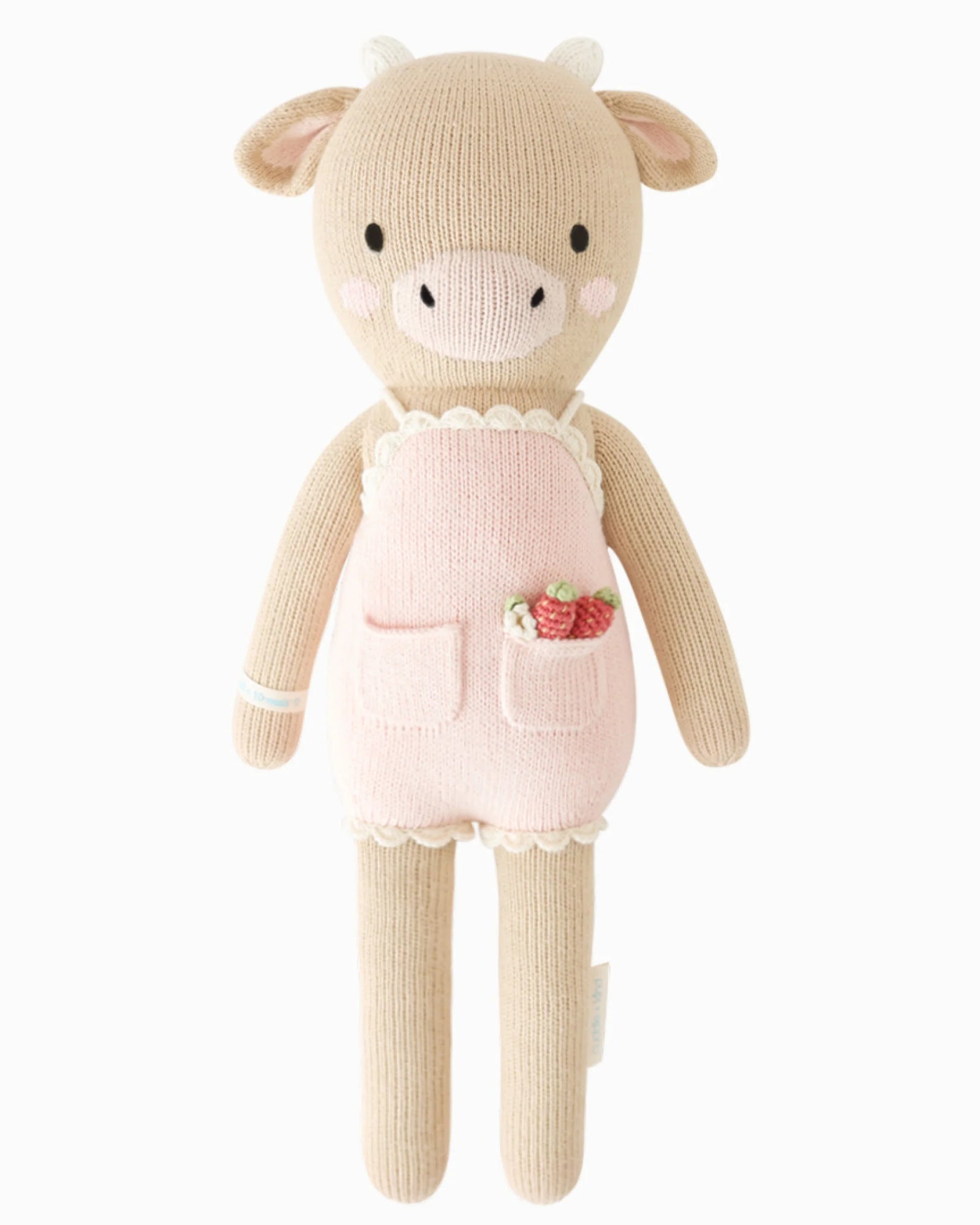 cuddle + kind Hand-Knit Doll - Ava the Cow (Powder Pink)
