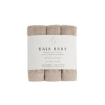Taupe - Baja Baby Bamboo Cotton Wash Cloths 3 PK