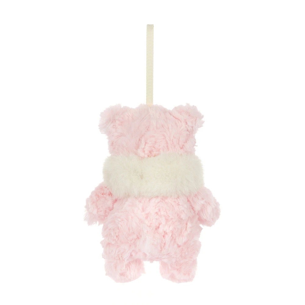 Jellycat Leola Bear Winter Warmer Decoration Holiday Tree Ornament - Back View