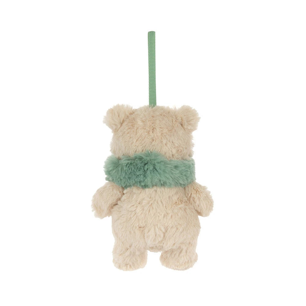 Bartholomew Bear Jr. Winter Warmer Decoration Holiday Christmas Tree Ornament - Back View