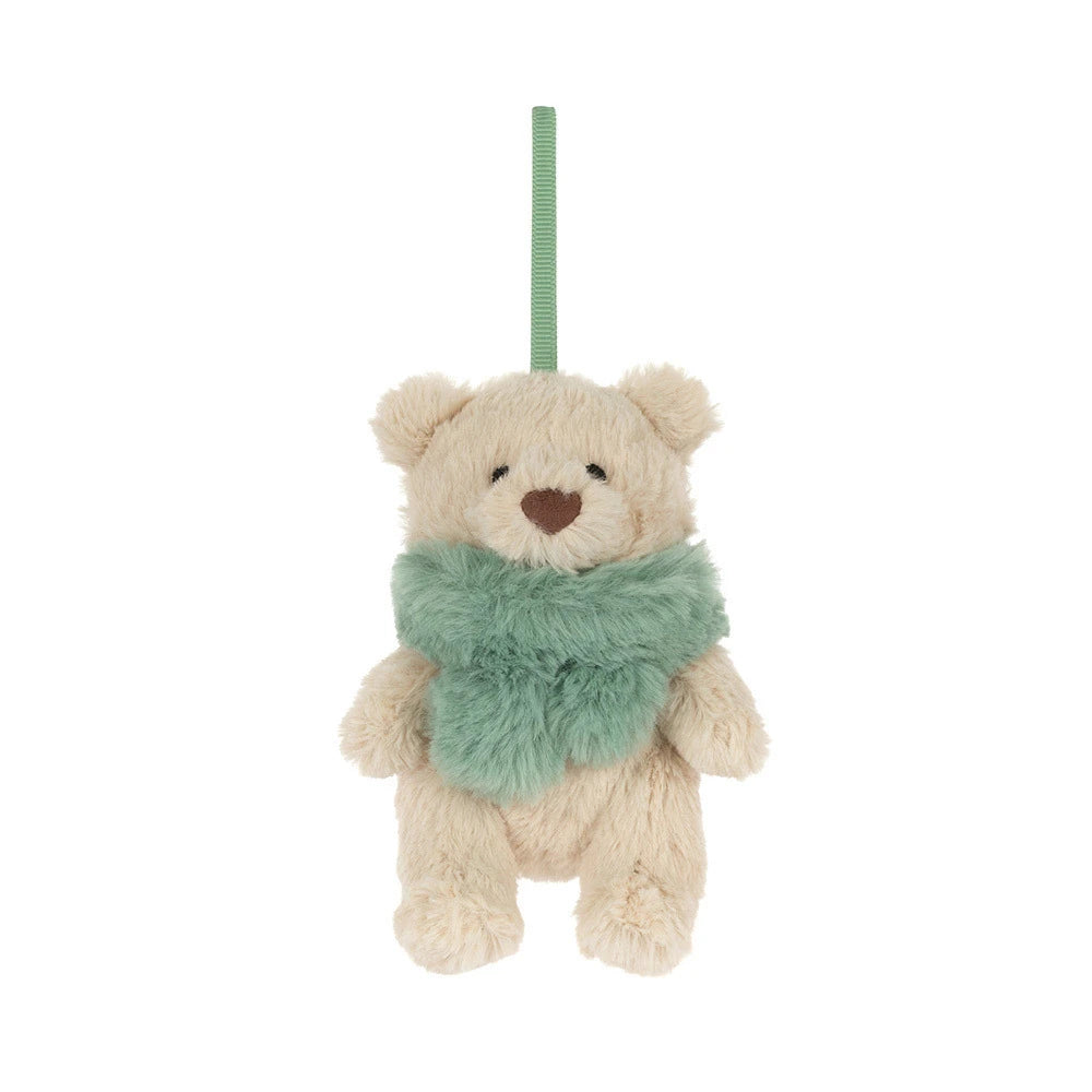 Bartholomew Bear Jr. Winter Warmer Decoration Holiday Christmas Tree Ornament - Front View