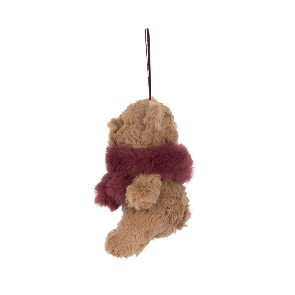 Jellycat Bartholomew Bear Winter Warmer Decoration Holiday Christmas Tree Ornament - Side View