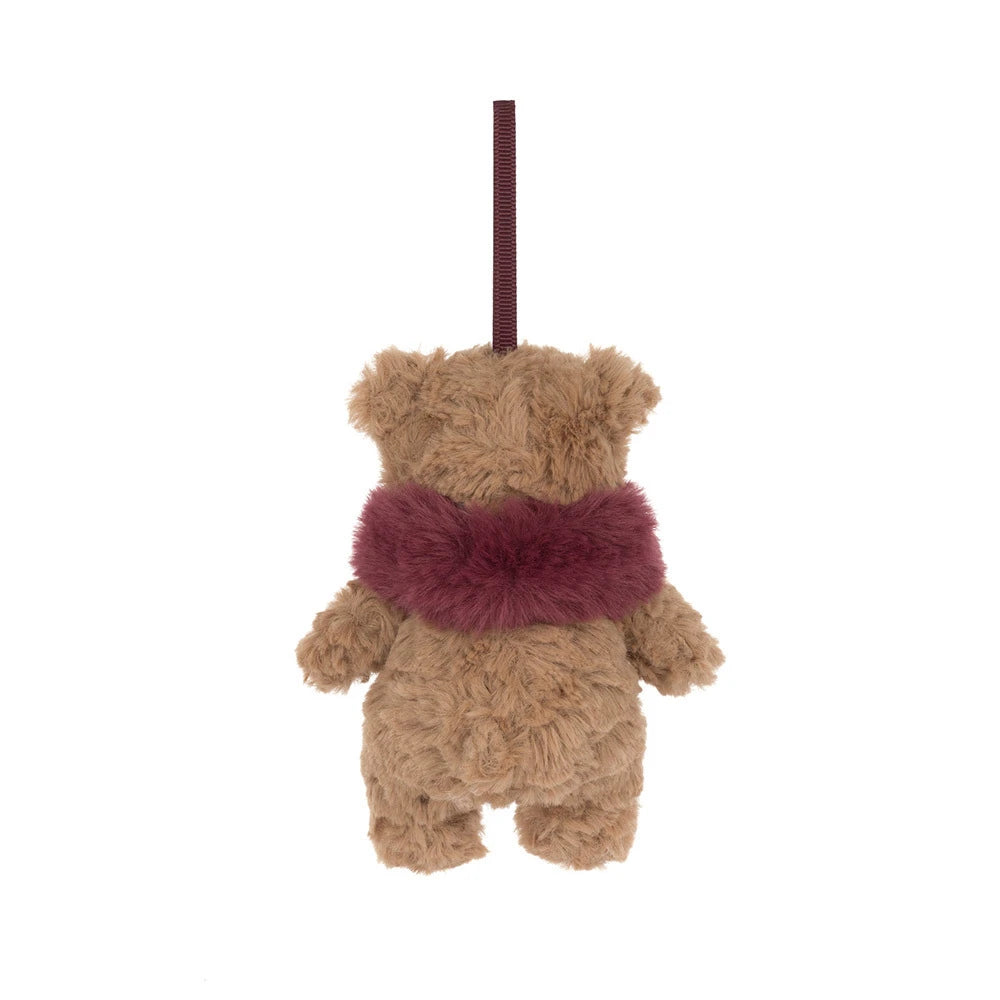 Jellycat Bartholomew Bear Winter Warmer Decoration Holiday Christmas Tree Ornament - Back View