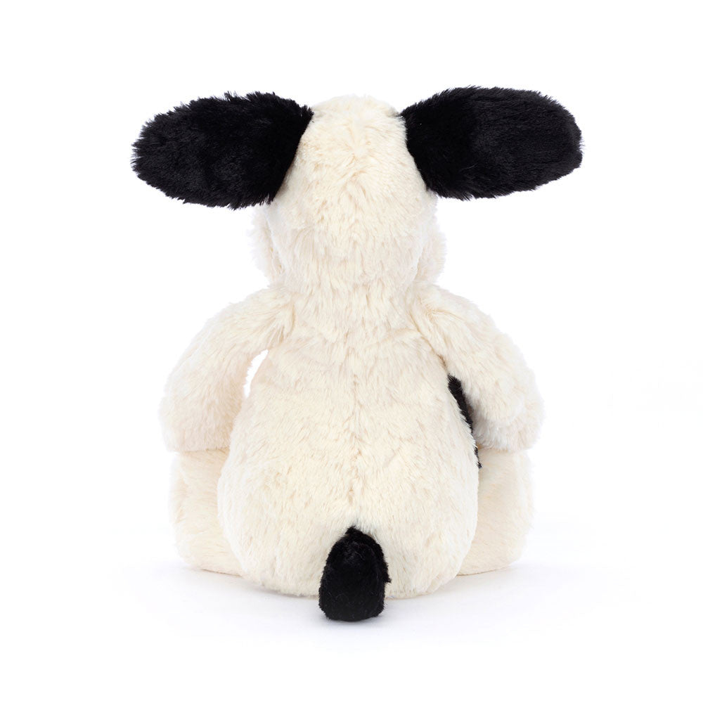 Jellycat Bashful Black & Cream Puppy - Back View