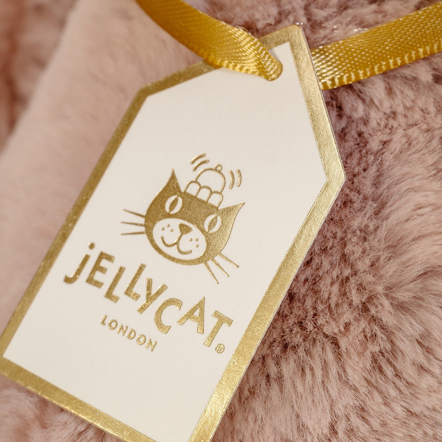 Jellycat Bashful Luxe Bunny - Rosa Tag Detail
