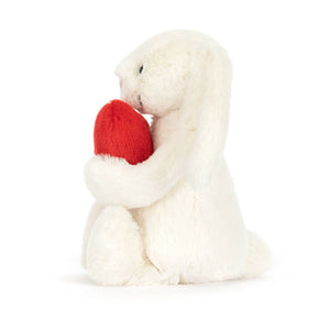 Jellycat Bashful Red Love Heart Bunny - Side View