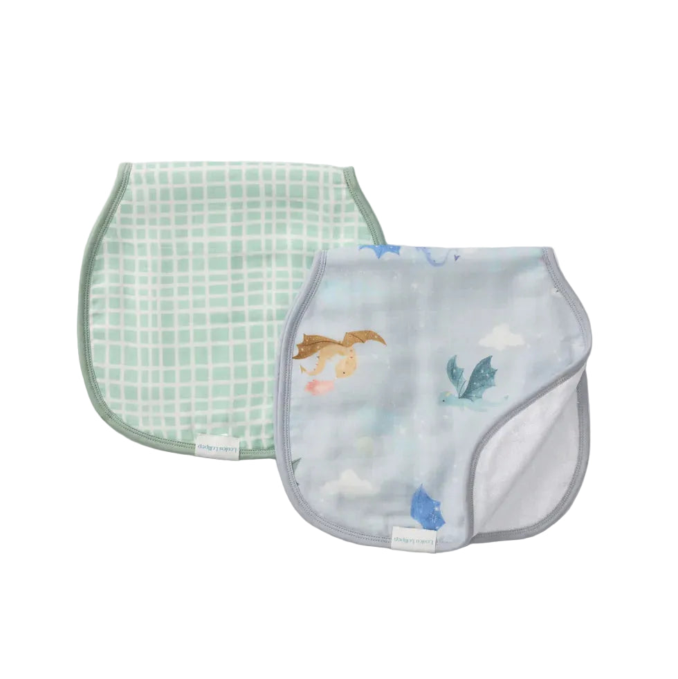 Loulou Lollipop Burp Cloth Set - Magical Dragons