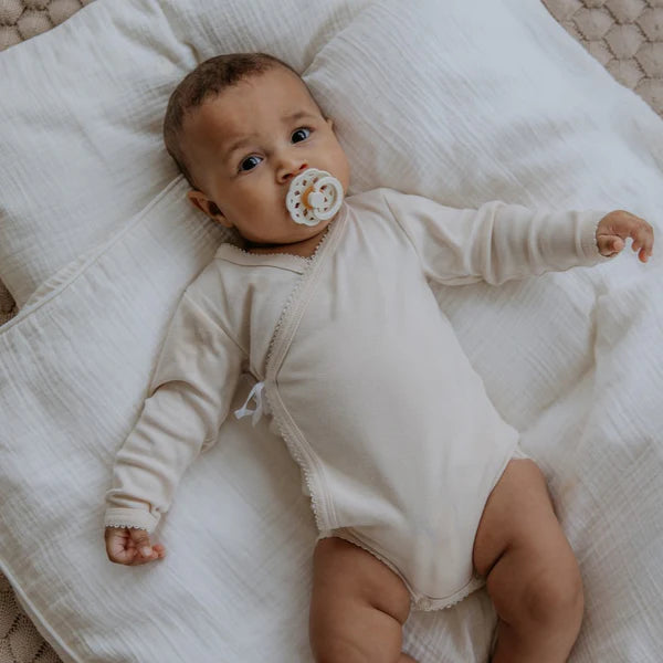 BIBS Pacifier Boheme 4 Pack - Ivory/Blush/Blossom/Dusky Lilac Lifestyle 1