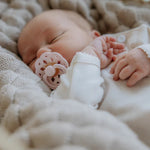 BIBS Pacifier Boheme 4 Pack - Ivory/Blush/Blossom/Dusky Lilac Lifestyle 2