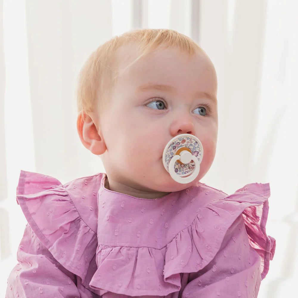BIBS x Liberty Colour Pacifier 2 Pack - Eloise Blush Mix Lifestyle