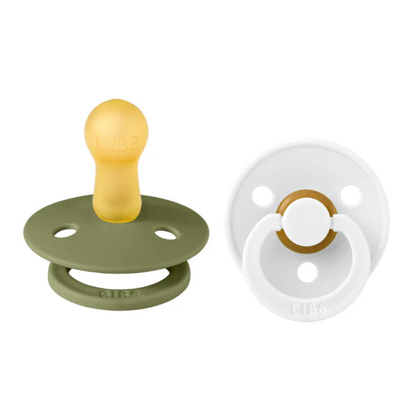 BIBS Pacifier 2 Pack - Olive & White