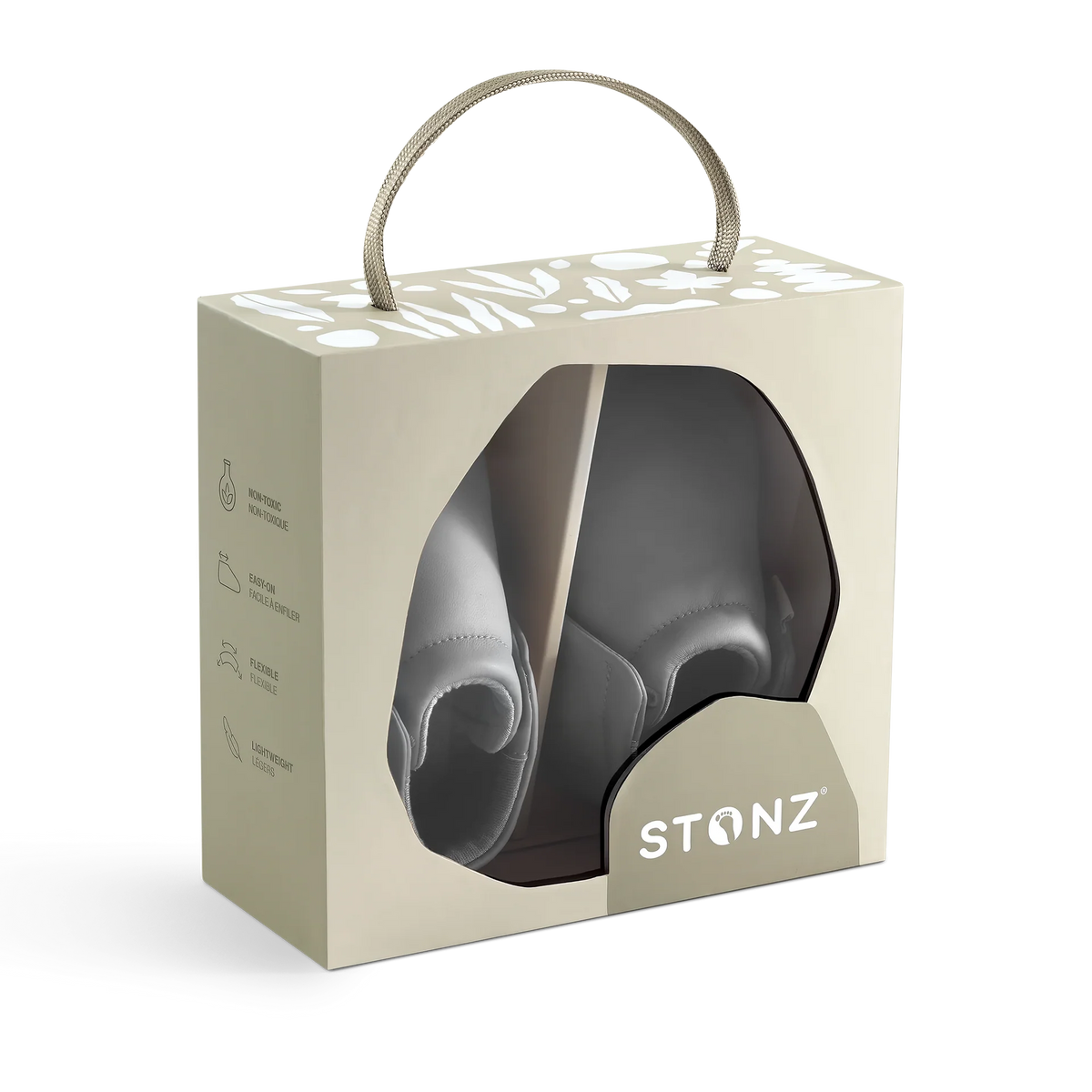 Stonz Bloom Soft Sole Baby Shoes - Haze Grey - Giftable Box Packaging