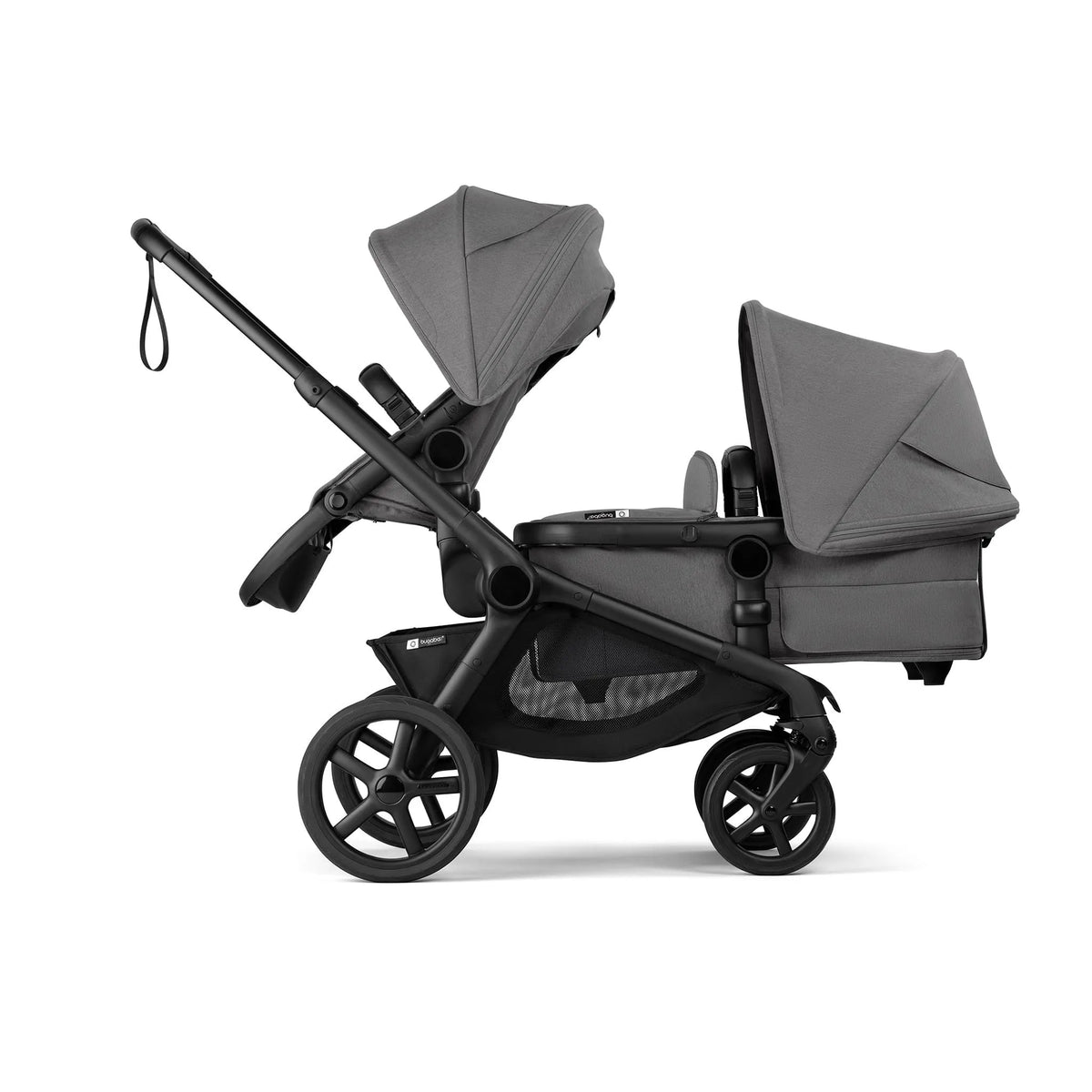 Bugaboo Kangaroo Sibling Seat - Black/Moon Grey Configuration 4