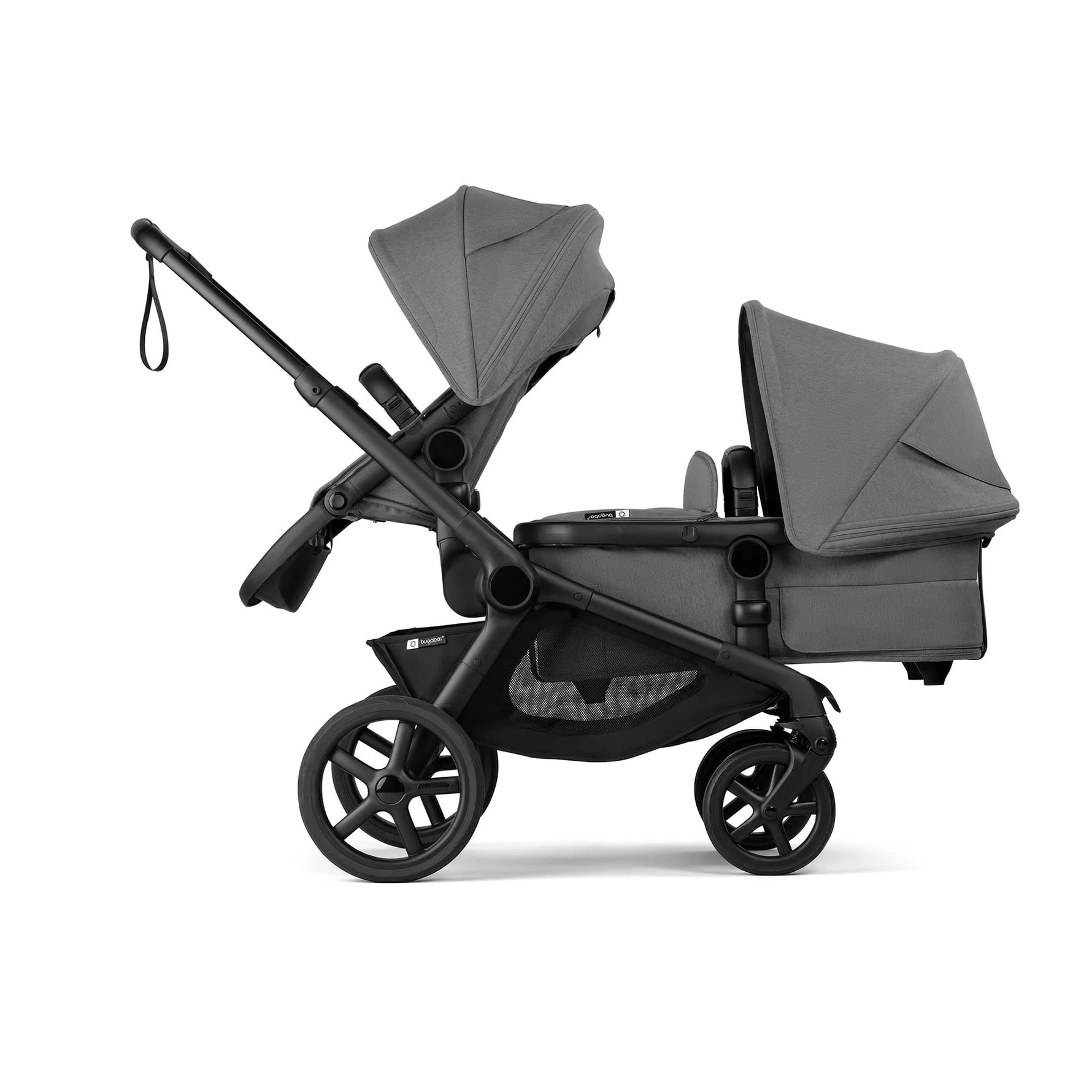 Bugaboo Kangaroo Sibling Seat - Black/Moon Grey Configuration 4