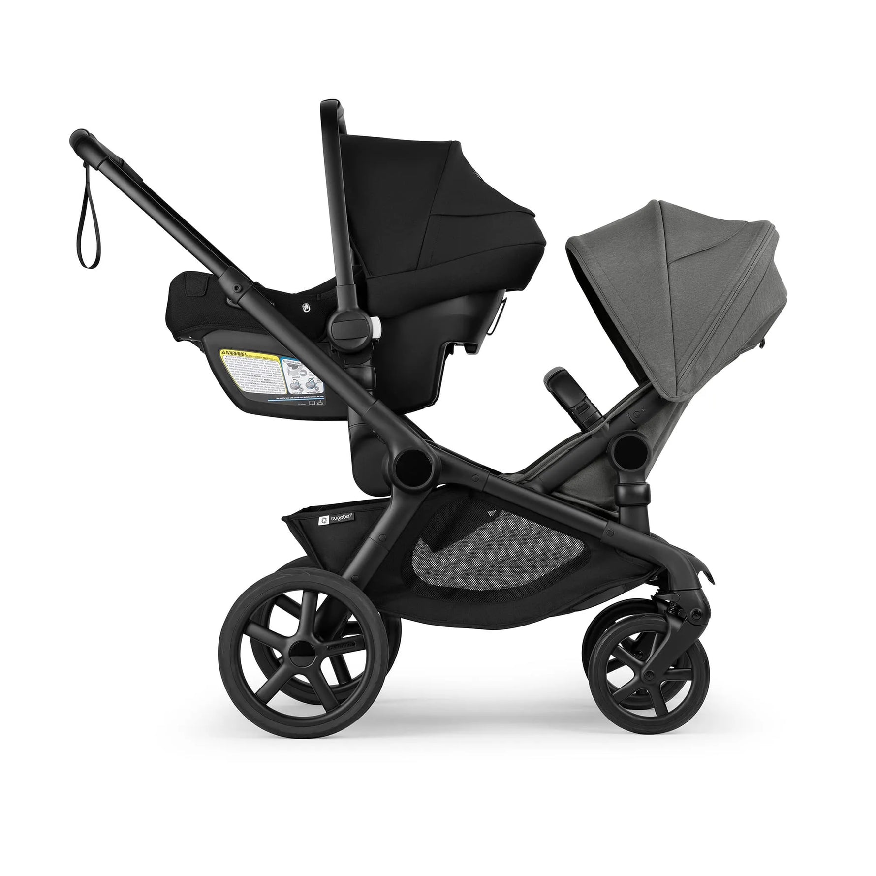 Bugaboo Kangaroo Sibling Seat - Black/Moon Grey Configuration 5