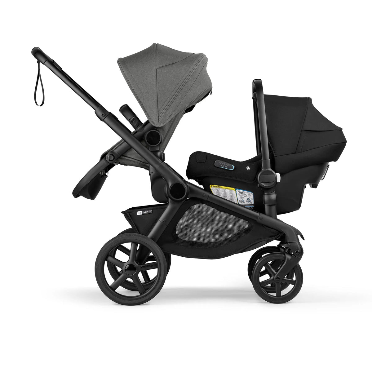 Bugaboo Kangaroo Sibling Seat - Black/Moon Grey Configuration 6