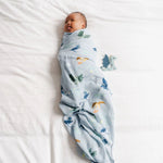 Loulou Lollipop Luxe Muslin Swaddle - Magical Dragons Lifestyle 2