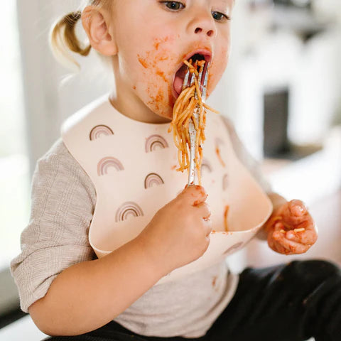 Loulou Lollipop Silicone Printed Bib Lifestyle 3